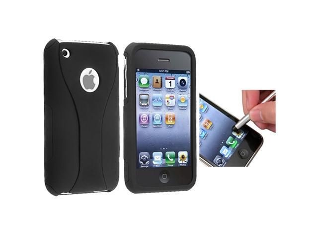 Black Cup Shape Cover Hard Case+S Stylus Pen compatible with iPhone® 3 3GS 3G