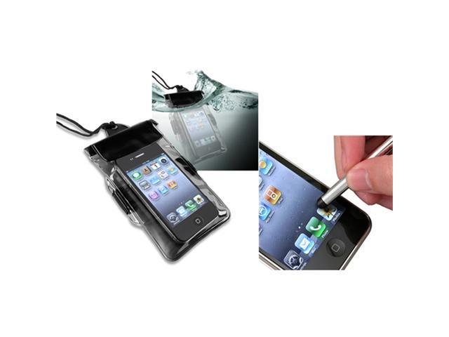 Black Waterproof Bag w/Armband Skin Case+S Stylus Pen compatible with iPhone® 4 4S 4GS