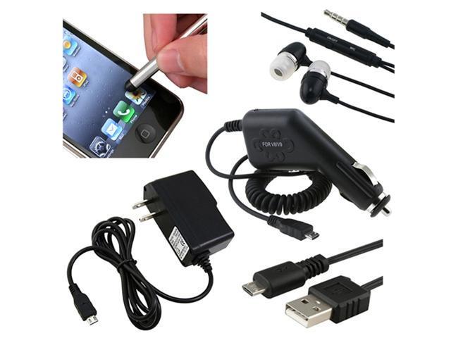 Car Charger+Headphone+Stylus compatible with Samsung© Epic 4G Touch Attain i777 Hercules T989