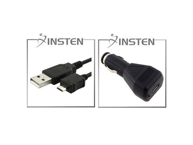 Insten Car Charger Adapter+USB Data Cable Cord Accessory Compatible With HTC Thunderbolt