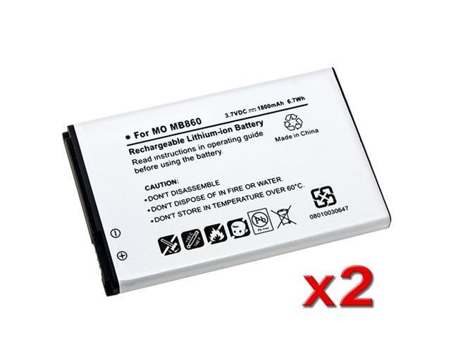 eForCity White 2-piece BH6X Battery Liion for Motorola Atrix 4G MB860 AT&T 647068