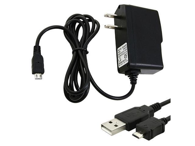 USB Cable+Home Travel Charger compatible with Blackberry Bold 9930 9900 9780 9650 9700 9800