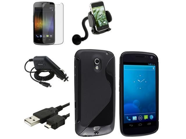 5x Accessory Black TPU Case+Charger+Mount compatible with Samsung© Galaxy Nexus i515 i9250