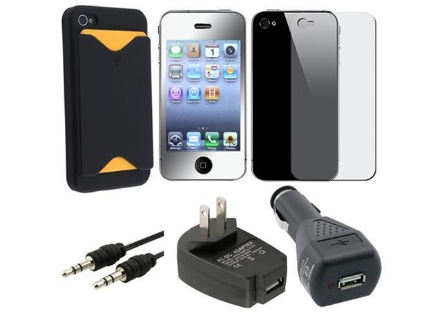 5 Accessory Holder Case Charger Pack for Verizon AT&T Sprint iPhone® 4 4th 4S 4 G