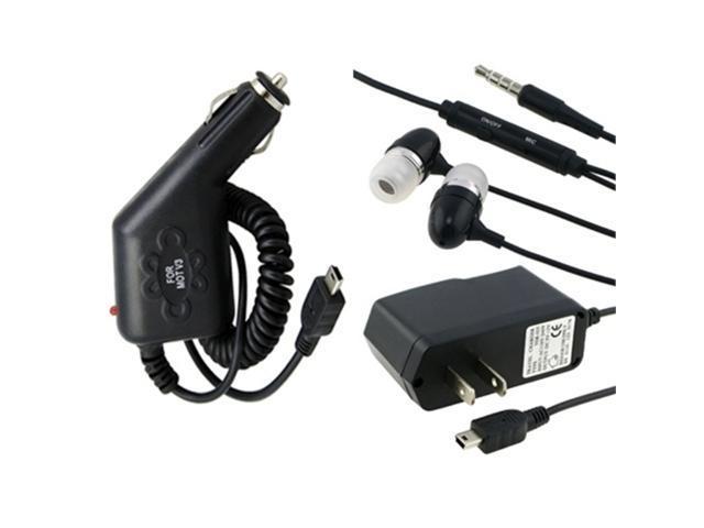 Car+AC Charger +Headset Compatible With Blackberry Curve 8310 8300