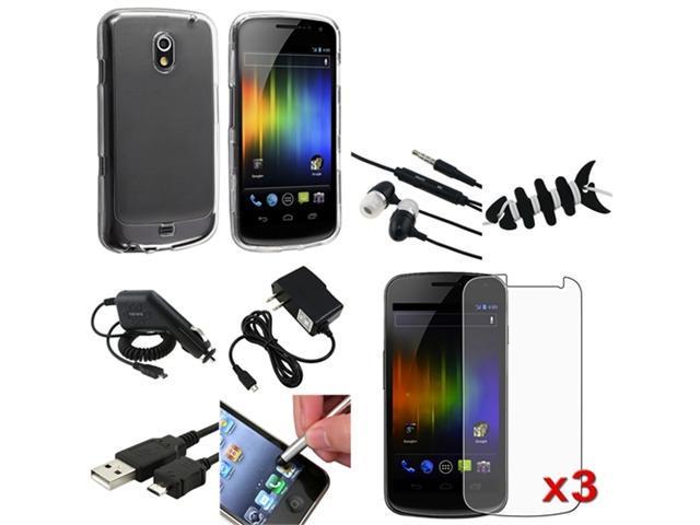 10 Accessory Clear Case+3 SP+Charger+USB+Headset compatible with Samsung© Galaxy Nexus i9250
