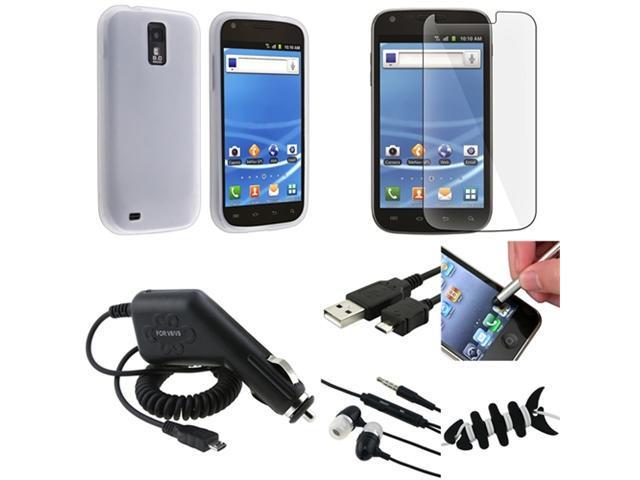 7in1 Accessory Bundle White Case+LCD+Charger compatible with Samsung© Galaxy S2 T989 T-Mobile