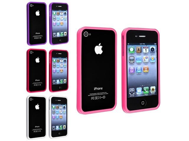4 Bumper TPU Case Cover Skin Compatible With iPhone® 4S 4G S Accessory Pink Purple Red White