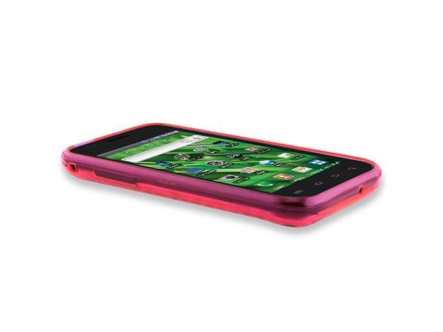 TPU Rubber Skin Case compatible with Samsung© i9000 Galaxy S / T959 Vibrant, Clear Hot Pink Mid Diamond