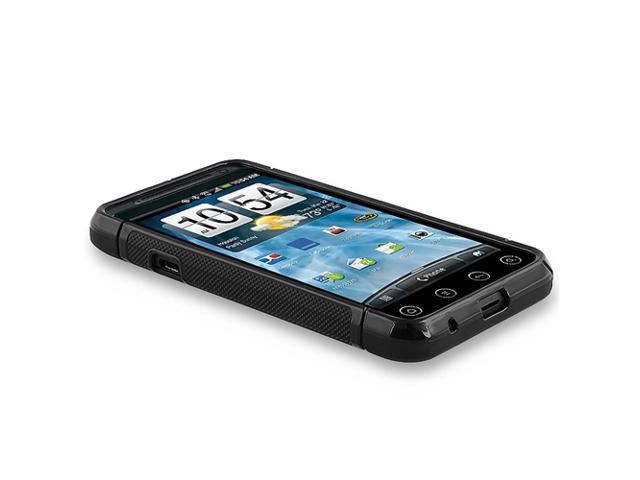 TPU Rubber Skin Case compatible with HTC EVO 3D, Frost Black S Shape
