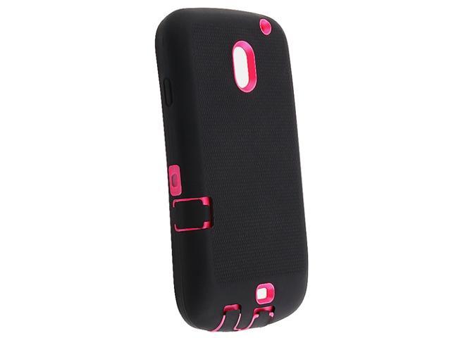 Hybrid Case compatible with Samsung© Galaxy Nexus i515, Hot Pink Hard / Black Skin