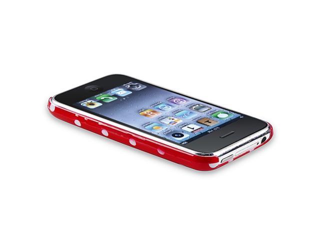 Snap-on Case compatible with Apple® iPhone® 3G / 3GS, Red with White Dot