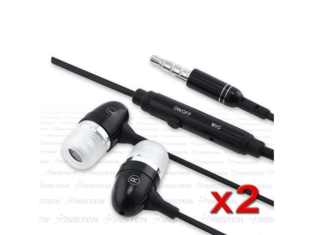 2X INSTEN IN-EAR Headset w/ Mic compatible with iPhone® 4 4S 3 GS G 4TH
