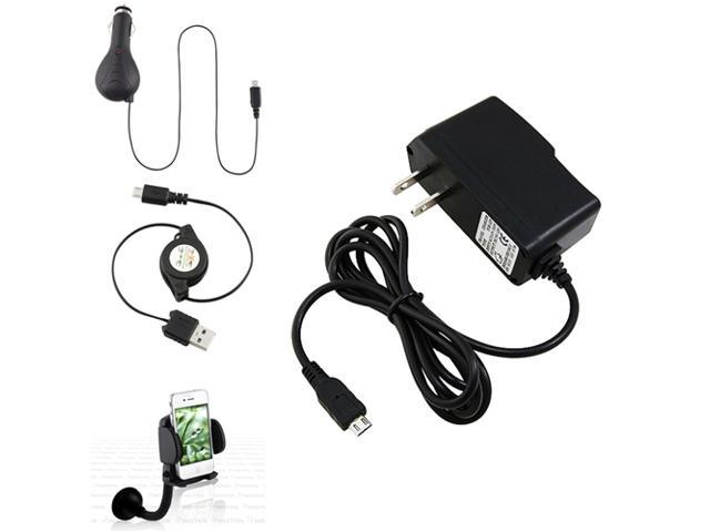 Car+AC Charger+USB Cable+Insten Mount Holder compatible with HTC Amaze Radar EVO Design 4G