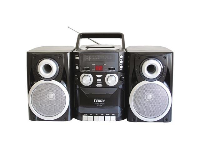 Naxa Npb426 Portable CD Player With Am/Fm Radio, Cassette & Detachable Speakers