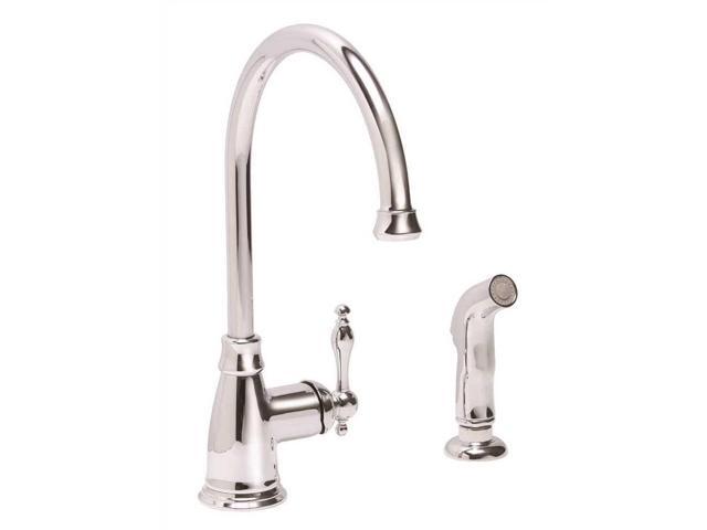 Wellington Single Handle Standard Kitchen Faucet With Side Sprayer In Chrome Newegg Com