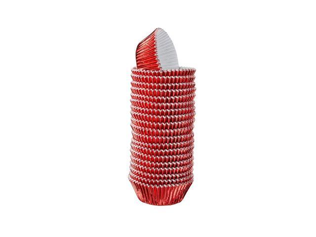 Red Foil Cupcake Liners 400 Pack Bulk Decorative Metallic Foil