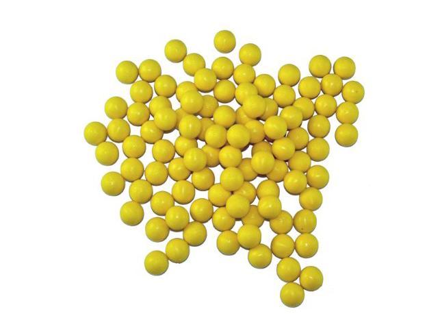 100 New Yellow .68 cal Reusable Rubber Training Balls Paintballs 