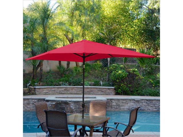 Jeco Ubp61 Ubf61 6 5 X 10 Ft Aluminum Patio Market Umbrella Tilt With Crank Red Fabric Black Pole Newegg Com