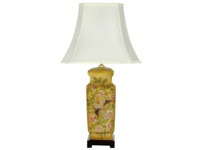 Oriental Furniture 27 5 Birds And Flowers Design Lamp In Multicolor Newegg Com