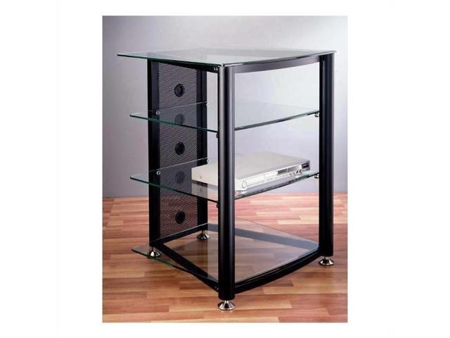 Vti Manufacturing Rgr404bb 4 Black Poles Tinted Glass Vti Manufacturing Rgr404bb 4 Black Poles Tinted Glass Shelves Av Stand