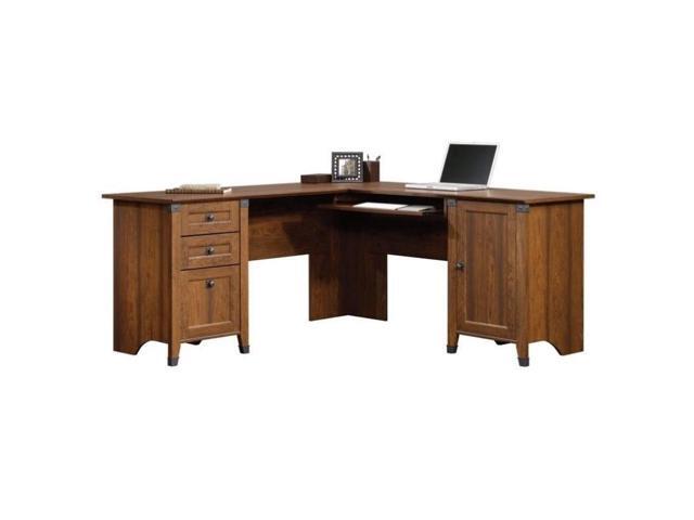 Sauder Carson Forge L Shaped Computer Desk In Washington Cherry Newegg Com