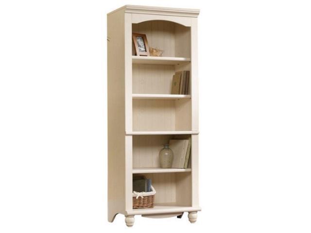 Sauder Harbor View Library 5 Shelf Bookcase In Antiqued White
