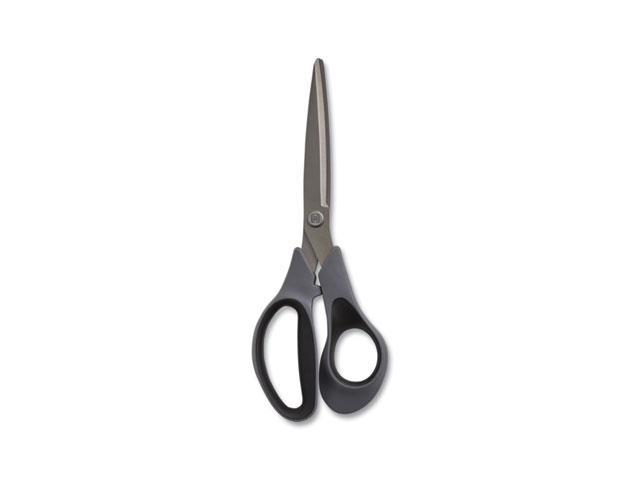 Tru Red Non-Stick Titanium-Coated Scissors, 8 Long, 3.86 Cut Length, Gun-Metal Gray Blades, Gray/Black Straight Handle, 2/Pack