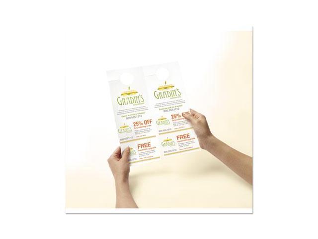 Avery(R) Door Hangers with Tear-Away Cards, 4-1/4 x 11, Matte White, 80  Blank Door Hangers (16150)