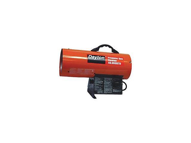 DAYTON 3VE55 Forced Air Portable Gas Heater, Liquid Propane, 40,000 BtuH, 300