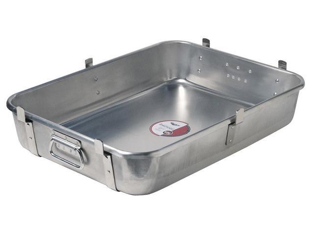 22-7//8/" W x VOLLRATH 68253 Satin Aluminum Bake and Roast Pan with Handles