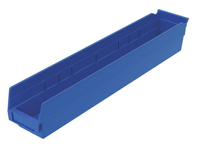 Photo 1 of AKRO-MILS Shelf Storage Bin, Blue, Plastic, 23 5/8 in L x 4 1/8 in W