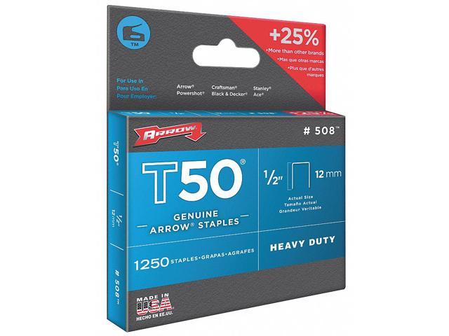 Photo 1 of ARROW 3/8" x 1/2" T50 Heavy Duty Flat Crown Staples, 1250 pk.