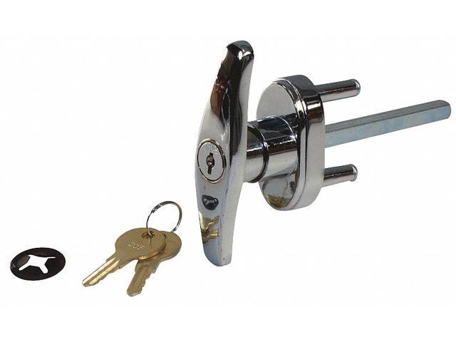 American Garage Door Supply Lkth5161 Keyed T Handle Chrome 5 16 X