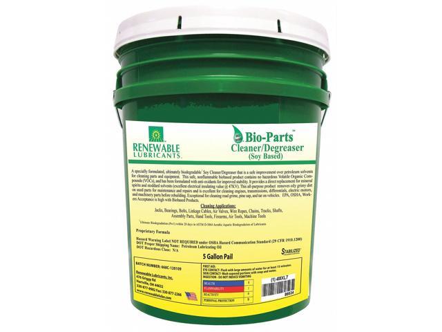 Renewable Lubricants 86634 Parts Cleaner/Degreaser, 5 Gal Pail