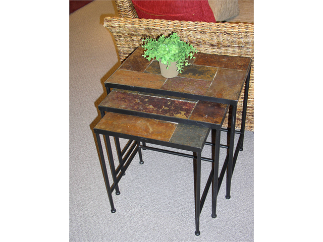 3 Piece Nesting Tables W Slate Tops Newegg Com