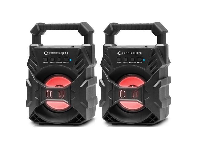 Technical Pro Portable Rechargeable Compact Bluetooth Speaker with LED's USB/FM/TF, Lightweight & Compact Design Make it the Perfect On-The-Go Speaker, for Home, Outdoors, Travel, Party