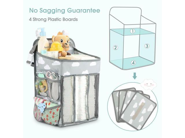 Baby Diaper Bags, Hanging Nursery Organizer Baby Shower, Grey & White  Oxford Large For Boys Girls