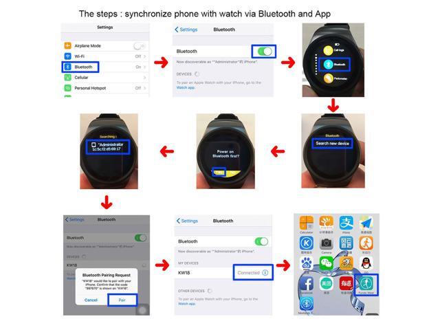 agptek bluetooth smart watch