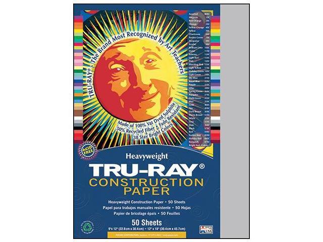 Tru-Ray Construction Paper, 76lb, 12 X 18, Gray, 50/Pack