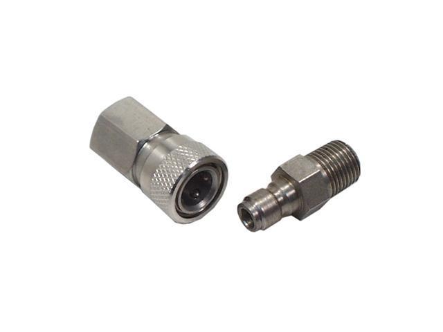 Female Quick Disconnect 1/8NPT Set CO2 HPA Compressed Air Fill Adapter Male 