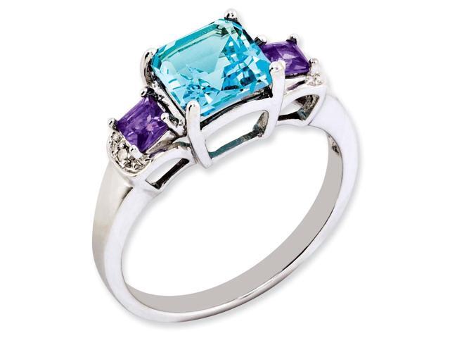 Simulated White Diamond Sterling Silver Ring Jewelry Gift cttw 2.67 Améthyste