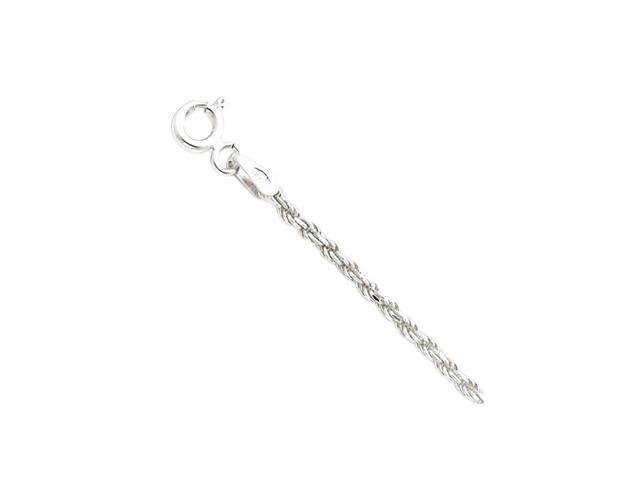 Best Birthday Gift Sterling Silver Rhodium-plated 1.7mm Diamond-cut Rope Chain