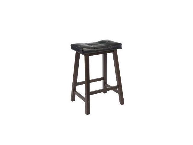 Black Cushion Counter Stool (Walnut) by Winsome Wood