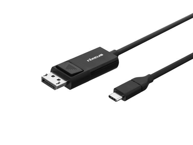 Giv rettigheder abstrakt Rundt og rundt Nixeus USB Type-C to DisplayPort Cable (6 ft) - Thunderbolt 3 Compatible  and USB 3.1 Compatible for up to 4K 60Hz Monitors, FHD 1080P 240Hz, QHD  144Hz and 3440 x 1440 Wide
