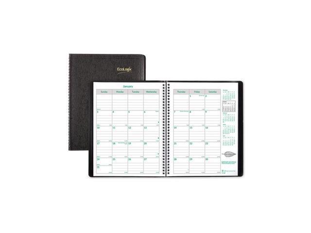 Brownline EcoLogix Monthly Planner 11x8.5 Black Soft Cover 2023 ...