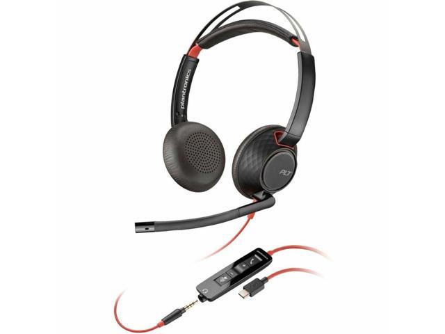 Poly Blackwire C5220 Headset - Stereo - USB Type C, Mini-phone (3.5mm) - Wired - 32 Ohm - 20 Hz - 20 kHz - Over-the-head - Binaural - Supra-aural - 7.10 ft Cable - Noise Cancelling Microphone - Noise