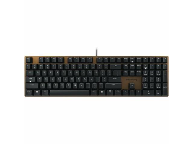 CHERRY KC 200 MX-Wired Keyboard - MX2A SILENT RED - Black/Bronze Housing - Linear feel - abrasion resistant keys - white LED indicators built into status keys - adjustable feet