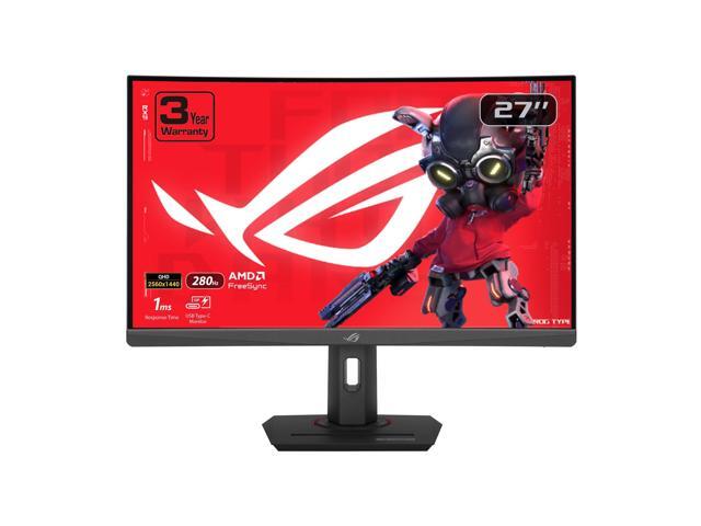 ASUS ROG Strix 27” 1440P USB-C Curved HDR Gaming Monitor (XG27WCMS) - QHD, 280Hz, 1ms, Fast VA, Extreme Low Motion Blur Sync, FreeSync Premium, DisplayWidget, Tripod Socket, AI Gaming