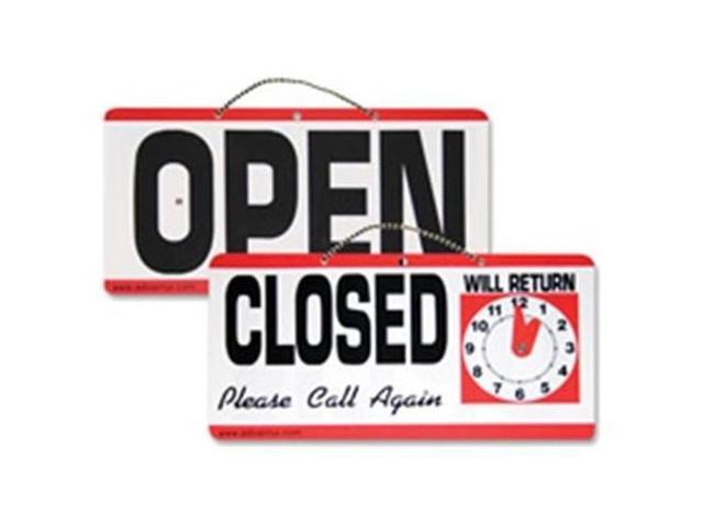 Advantus Open/Closed Sign W/Clock 11-1/2